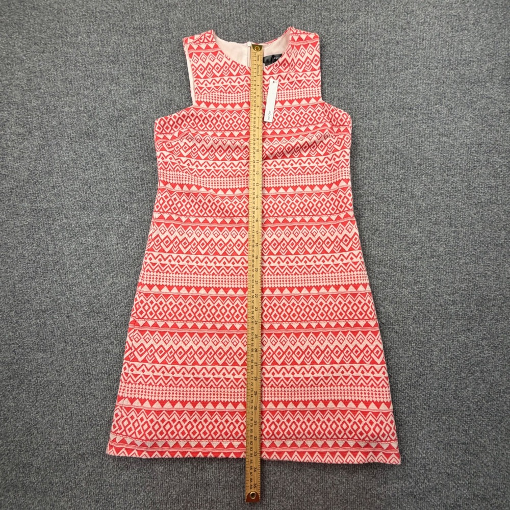 AQUA Womens M Red White Geometric Knit Shift Mini Dress Sleeveless NWT - Picture 3 of 7